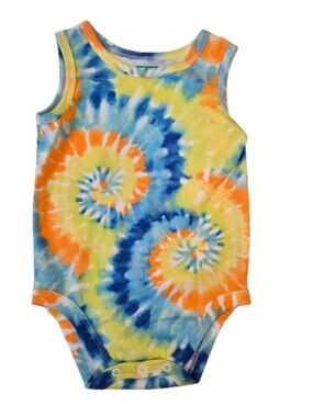 NWT Garanimals Tie-Dye Sleeveless Onsie Yellow, Blue & Orange 18Mo 24Mo